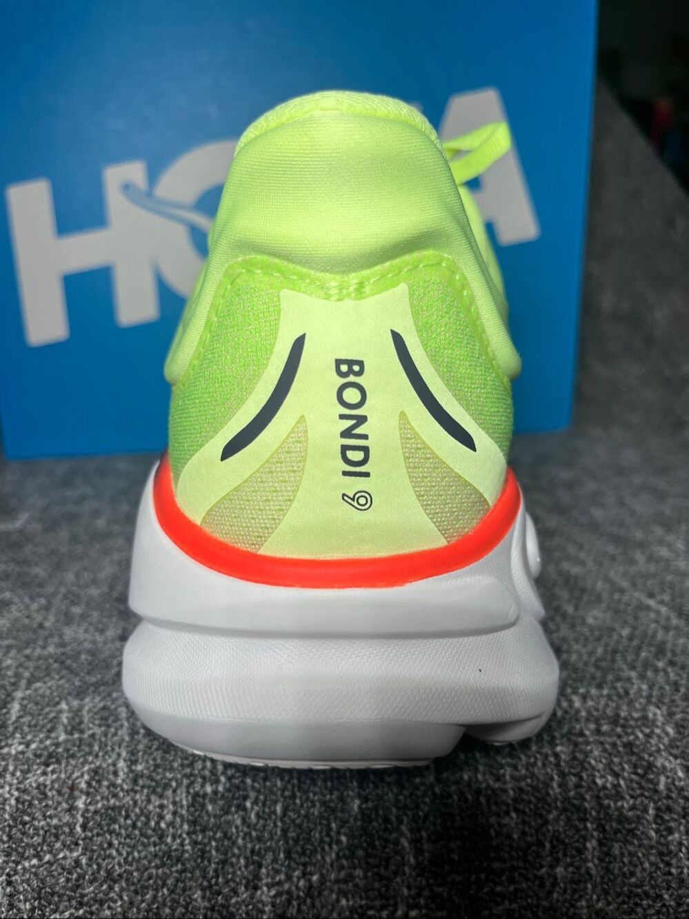 Hoka One One Bondi 9 Neon Yellow Lime Green Running Shoes Men's Size 11 New - Picture 4 of 7